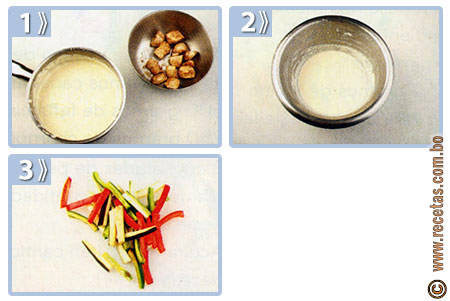 Crepés de pollo en salsa de queso y verduras al vapor y romero, preparación - Recetas.com.bo
