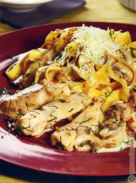 Fetuccini con pollo - Recetas.com.bo