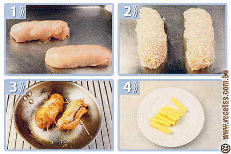 Pollo cordón bleu con papas fritas, preparación - Recetas.com.bo
