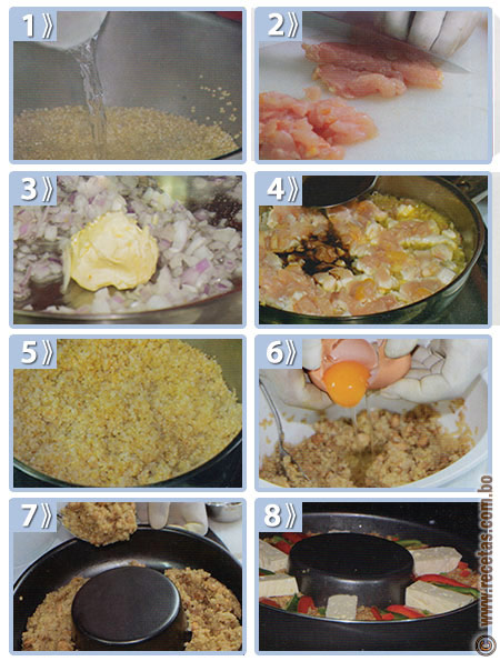 Quinua al horno con pollo, preparación
