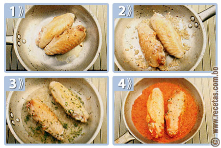 Alas de pava a la mediterránea, preparación