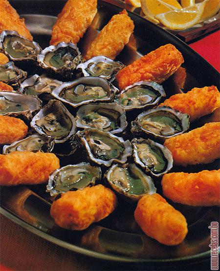 Ostras con croquetas