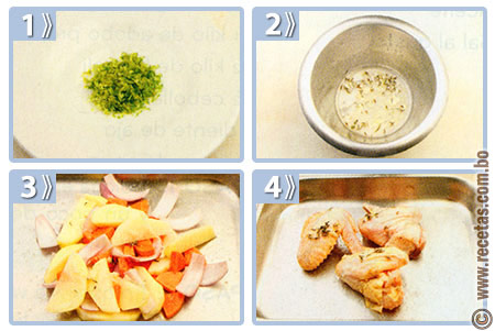 Pollo asado con limón, orégano y ajo, preparación