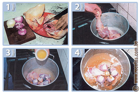 Escabeche de pollo preparación, receta - recetas.com.bo
