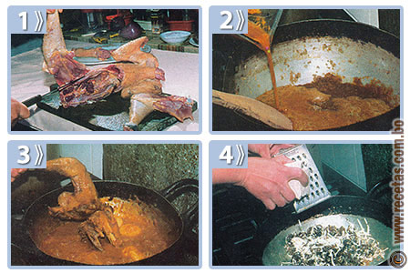 Picante de gallina preparación, receta - recetas.com.bo