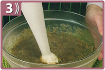 Cheesecake de berenjena, agregar aceite