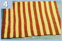 Galletas dos colores, formar tiras e intercalar