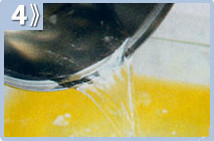 Granita de naranja, agregar el almibar