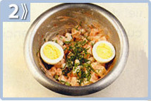 Huevos a la rusa, colocar