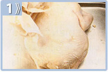 Pavo relleno con uvas, el pavo tiene que estar seco y limpio